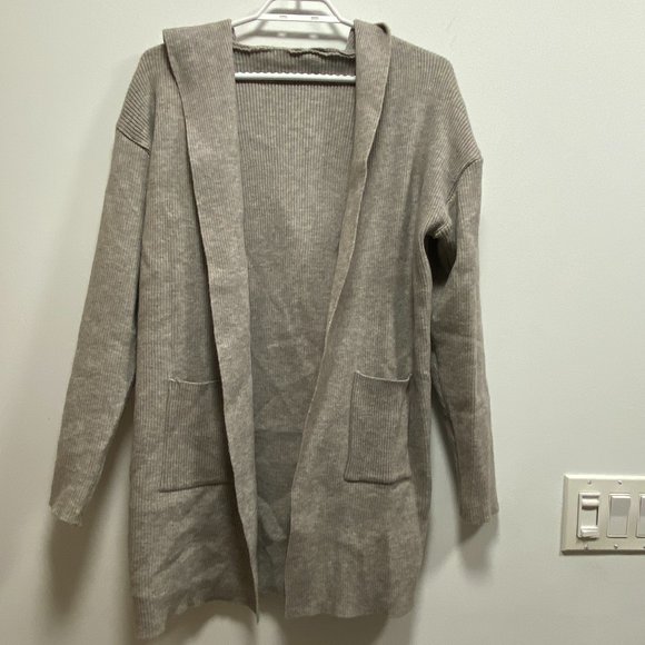 SHEIN Grey Hooded Cardigan with Pockets - Picture 1 of 4